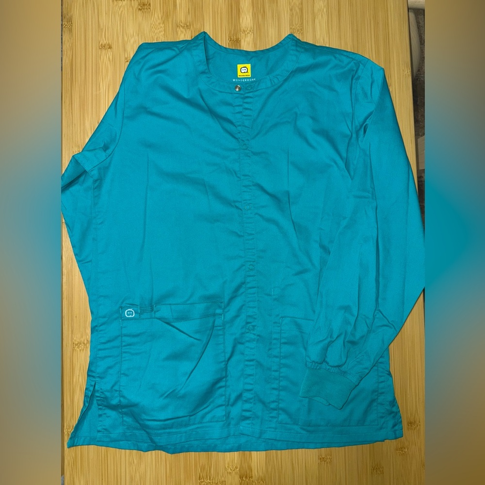 WonderWink teal scrub jacket